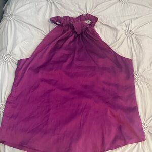 White House Black Market Magenta Halter Blouse